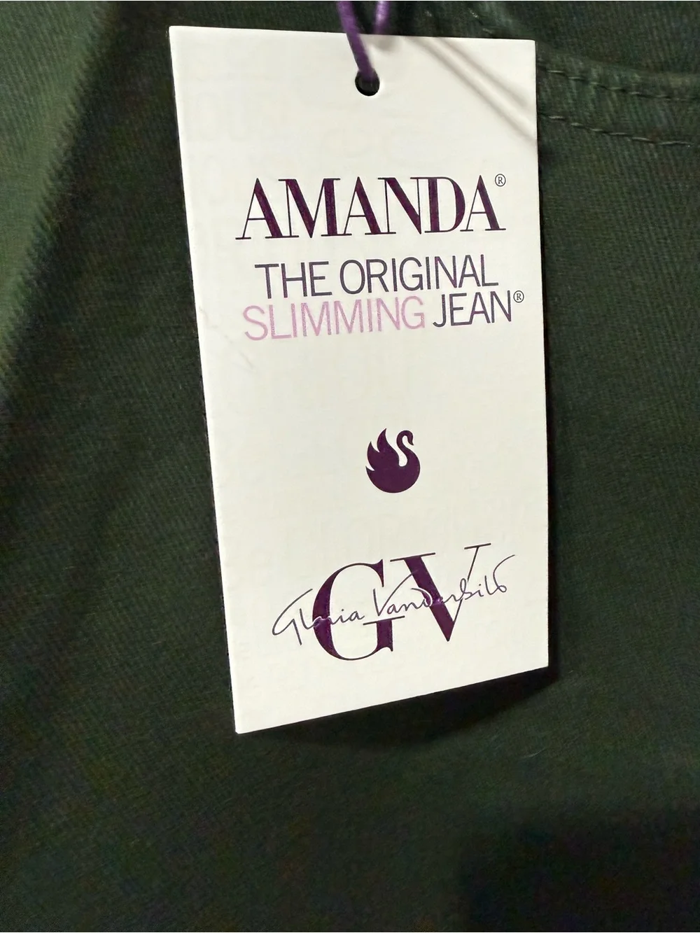 Gloria Vanderbilt Amanda Stretch Jeans in Olive Green size 16P - Picture 2 of 7